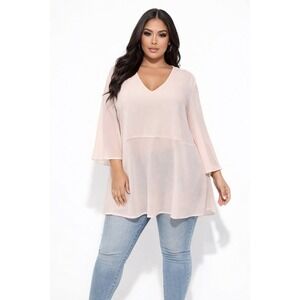 Melissa McCarthy Seven7 Tunic Top Women 1X‎ Pink